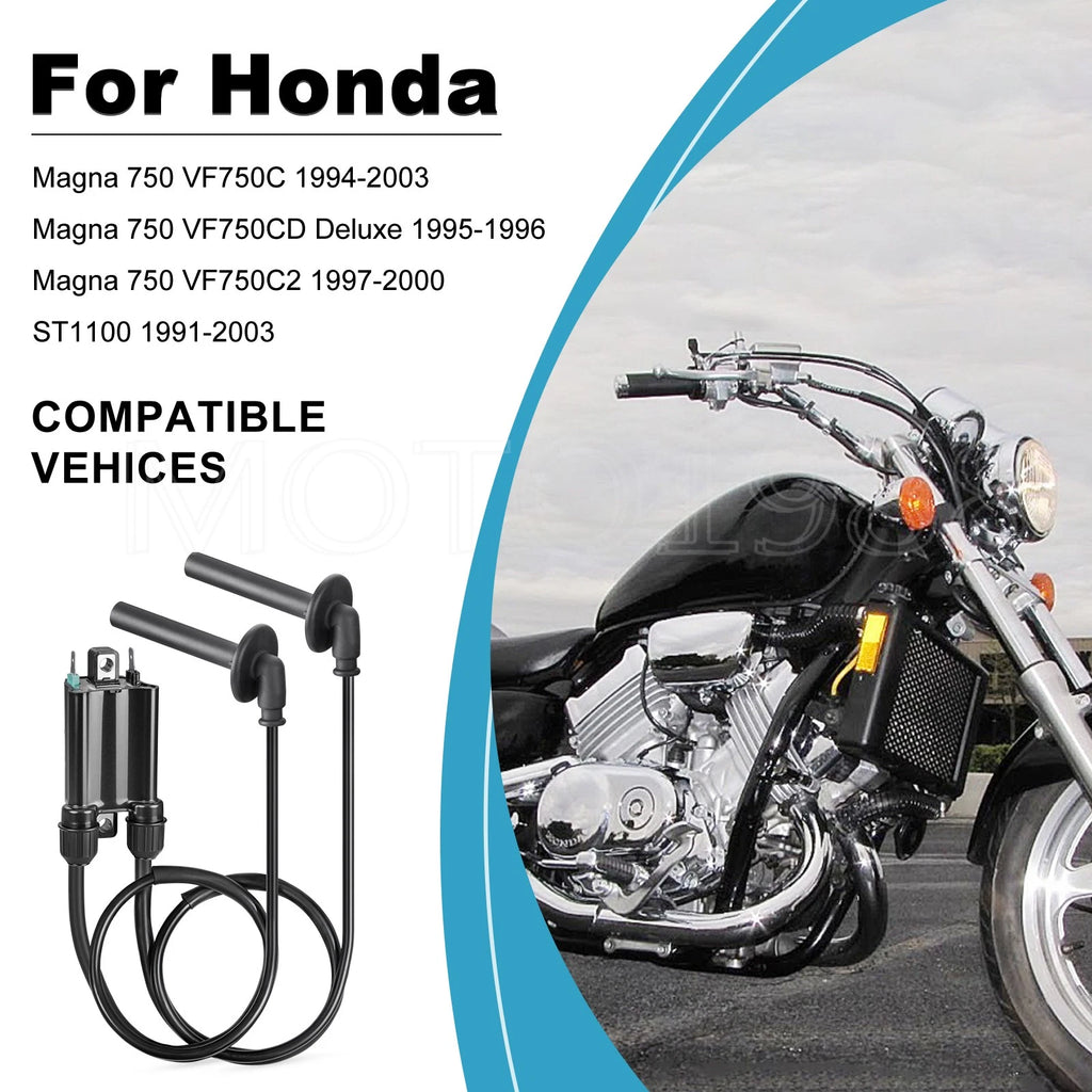 Set of 2 Ignition Coil & Spark Plug for Honda Magna 750 VF750CD (1995–1996)