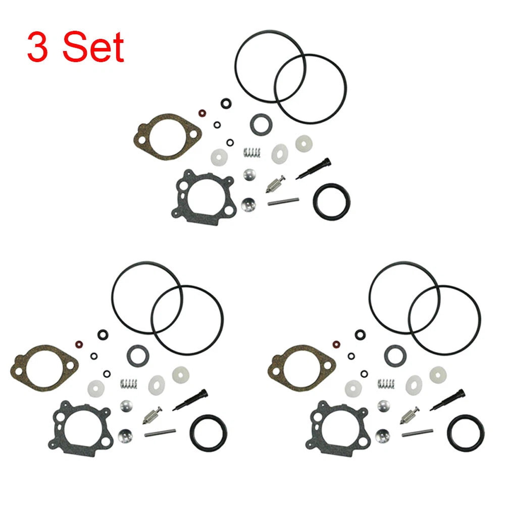 Set of 3 Carburetor Rebuild Kits for Briggs & Stratton (492495, 493762, 498260)