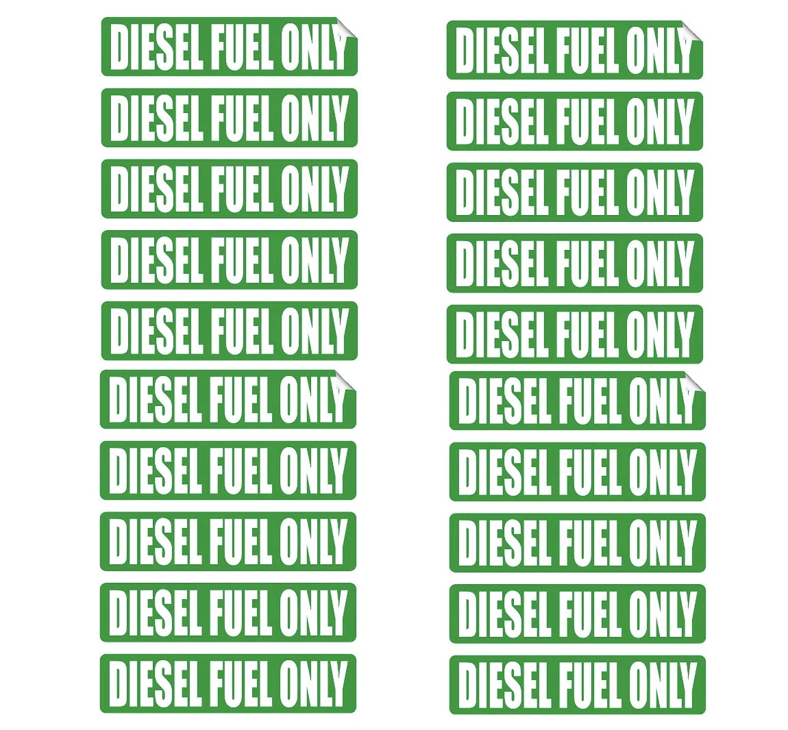 20x Diesel Fuel Only Sticker for Truck (Gasoline Tank Decal)