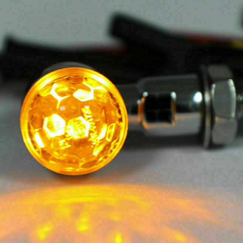 Universal Chrome Mini Bullet Turn Signal Indicator Light CR Len T9