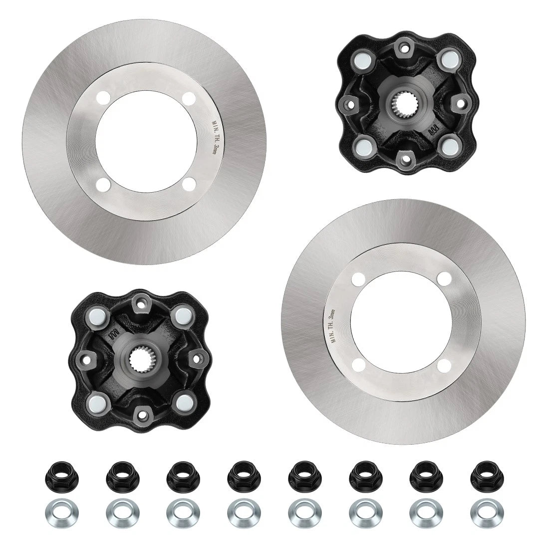 2 Front Wheel Hub & Brake Disc Rotor for Suzuki Vinson 500 (2002–2003)