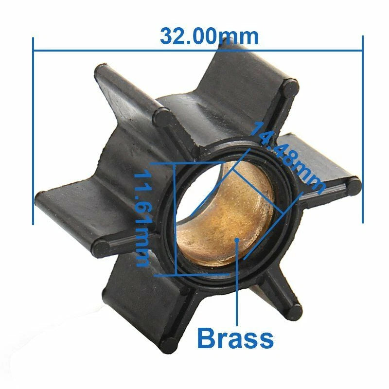 Outboard Water Pump Impeller w/Key for Mercury Mariner (4-9.8HP) (47-89981)
