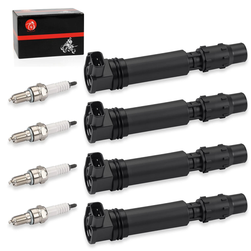 Set of 4 Ignition Coils for Honda CBR1000RR (2004–2007) 30700-MEL-003 w/ Iridium Spark Plug