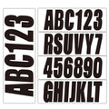 Set of 4 Boat Registration Letters & Numbers Stickers A-Z 0-9 (Black)