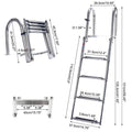 4-Step Stainless Steel Folding Boat Ladder for Pontoon (Removable)