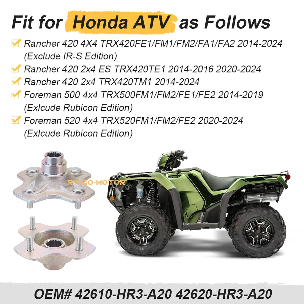 Set of 2 Rear Wheel Hubs for Honda Foreman 500 TRX500FM1/FM2/FE1/FE2 (2014–2019)