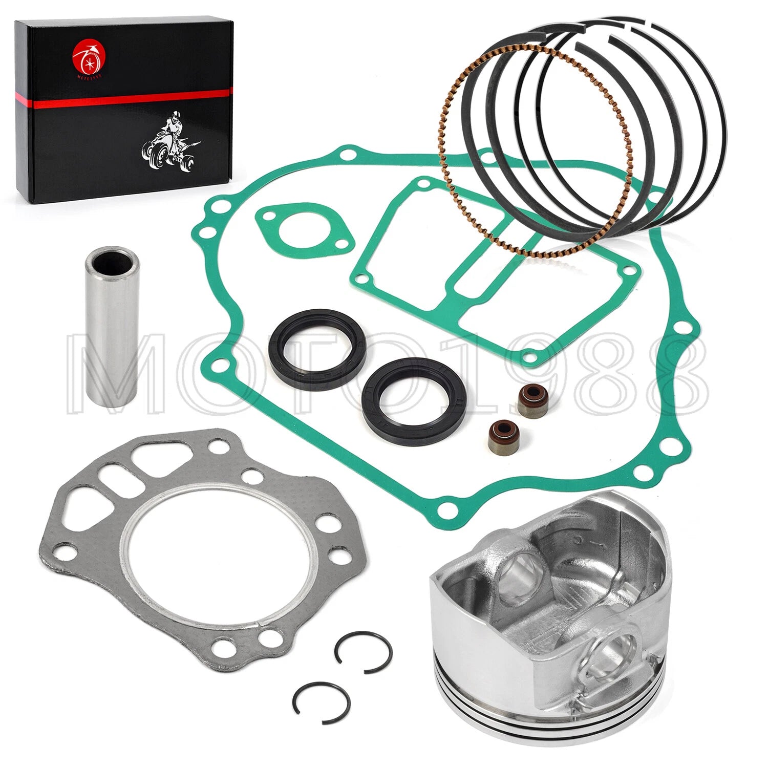 Engine Rebuild Piston Kit with Rings & Gasket Seal for Kawasaki Mule 600 610 (2005–2018)