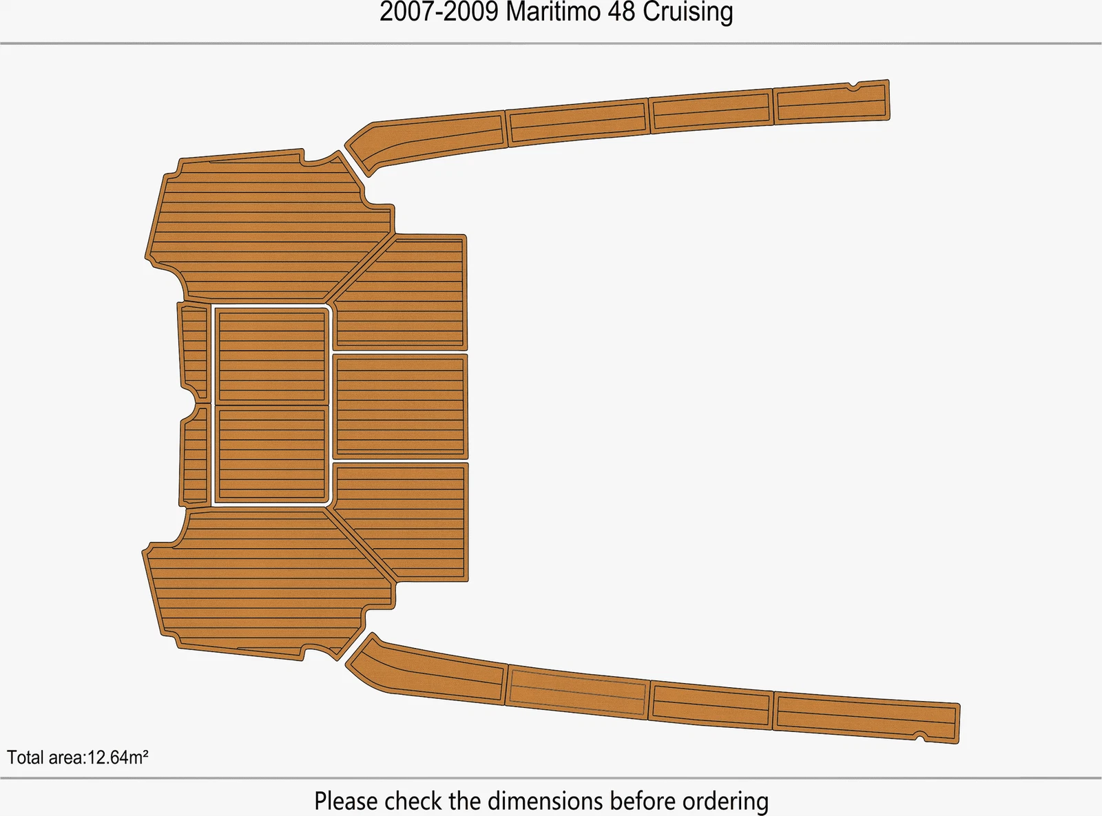 EVA Pads for Maritimo 48 Cruising (2007) - Swim Platform Cockpit Mat