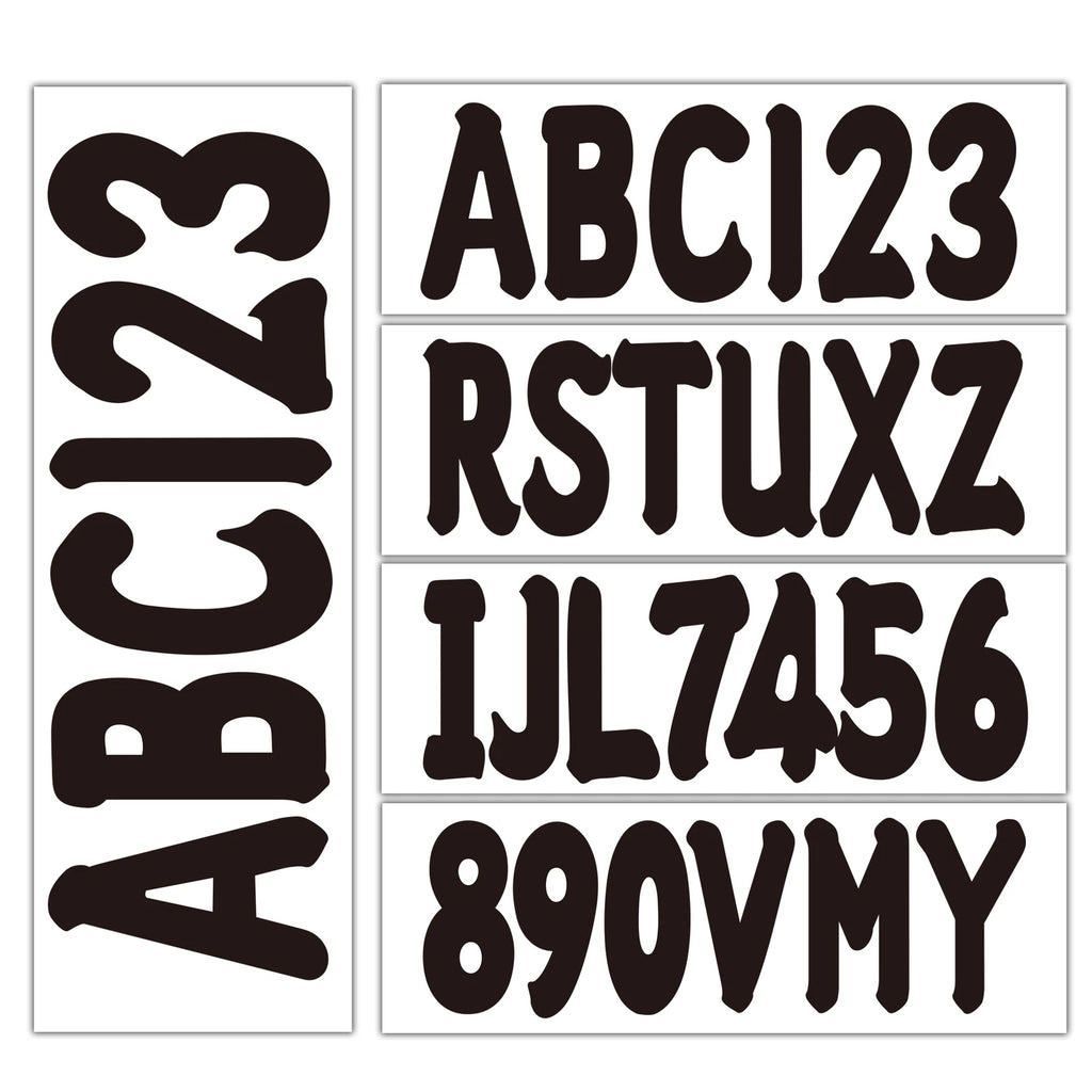 Set of 4 Boat Numbers and Letters Decal Stickers A-Z 0-9 Black