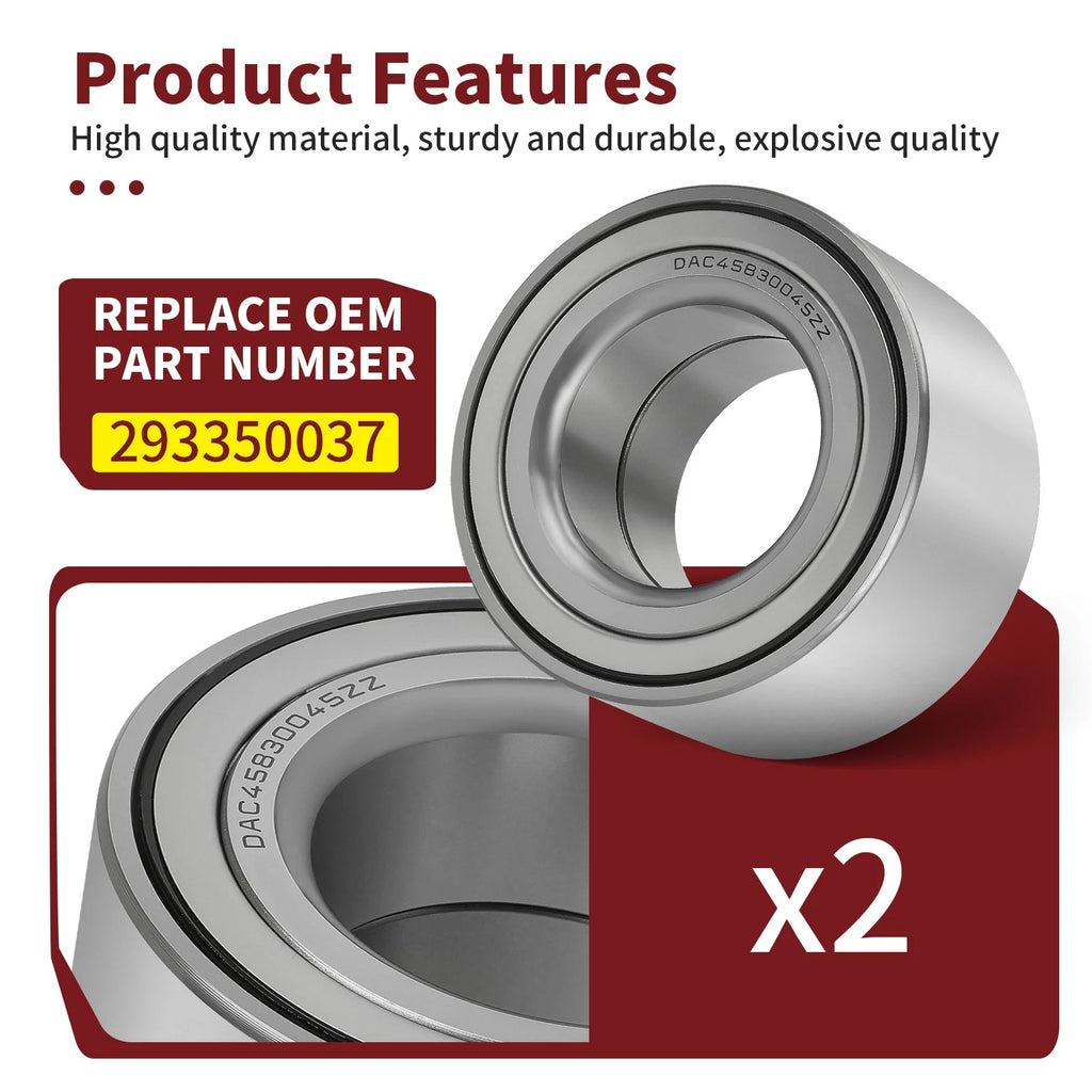 2Pcs Trailing Arm Bearing 293350037 for Can-Am Outlander 500 Max (2007–2012)