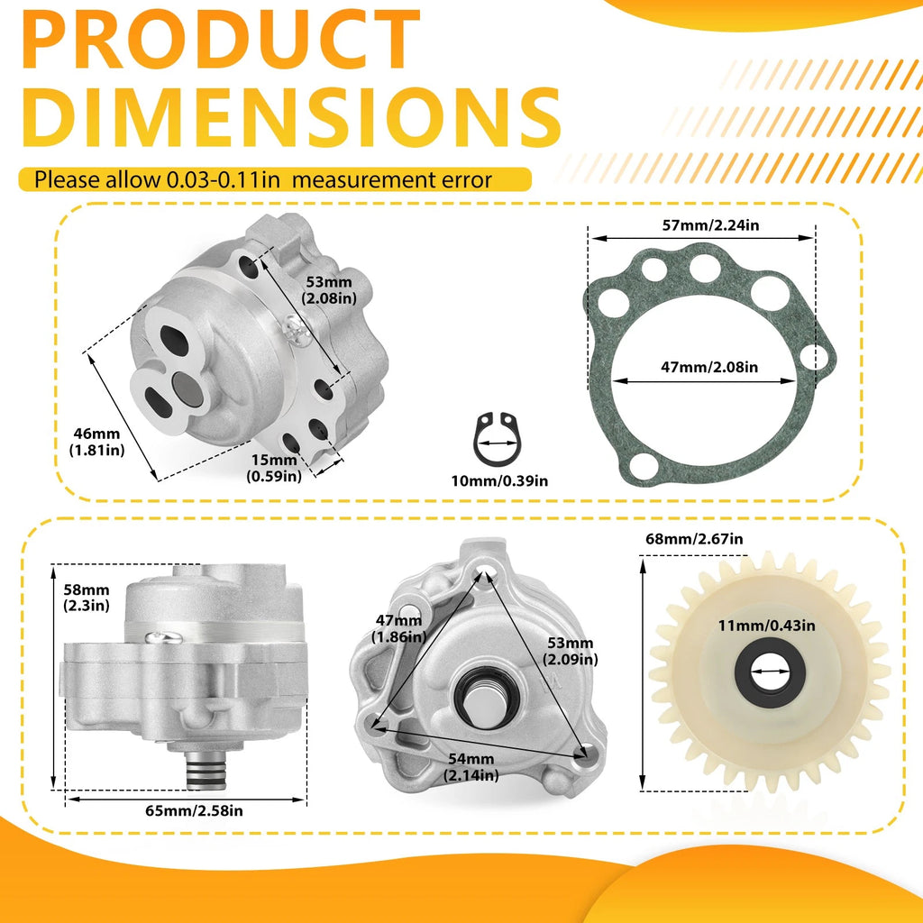 Oil Pump with Drive Gear Gasket for Yamaha Raptor 660R 700 700R (2001–2005)