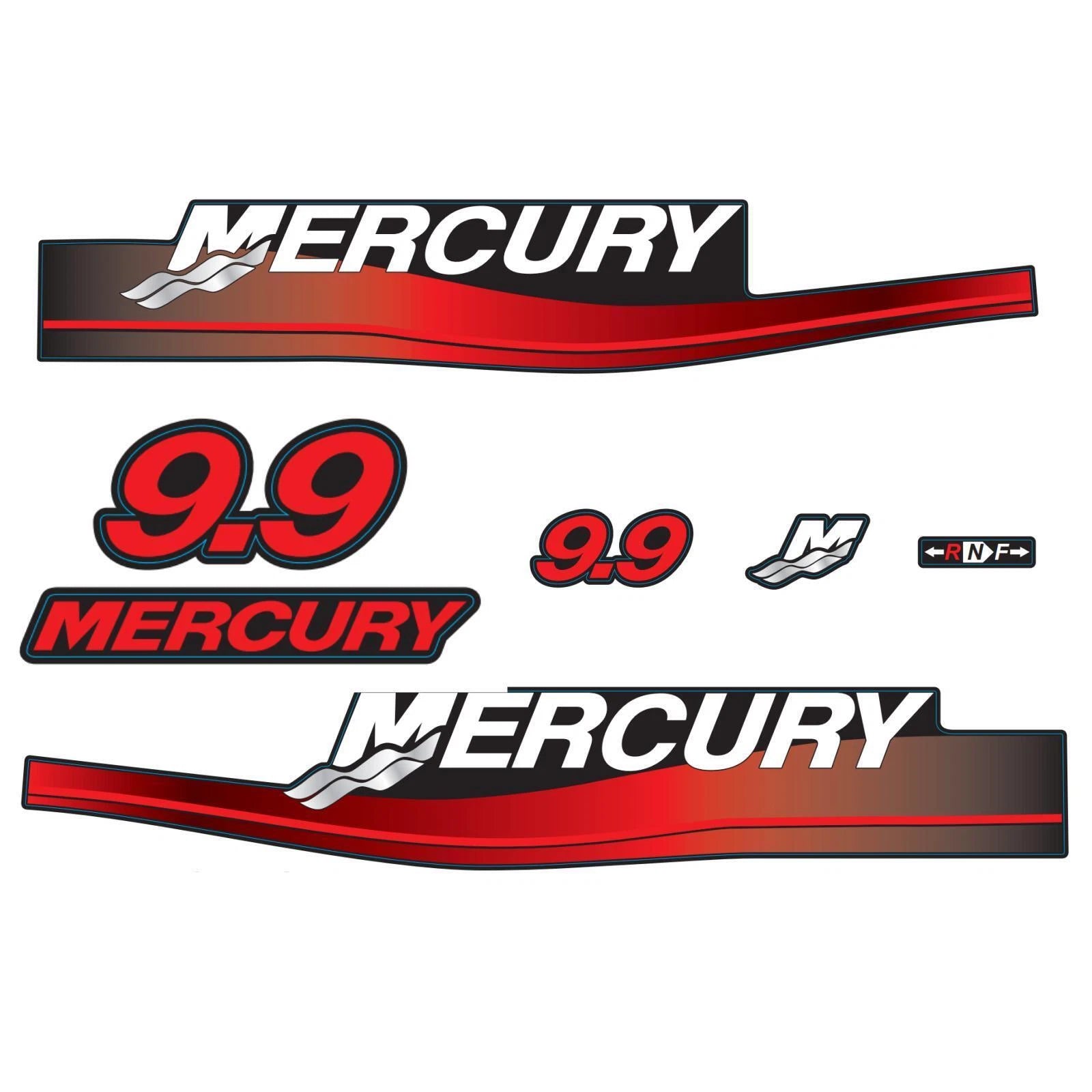 Decals Sticker for Mercury Outboard 2-Stroke 9.9hp (1999–2006) 12836A00