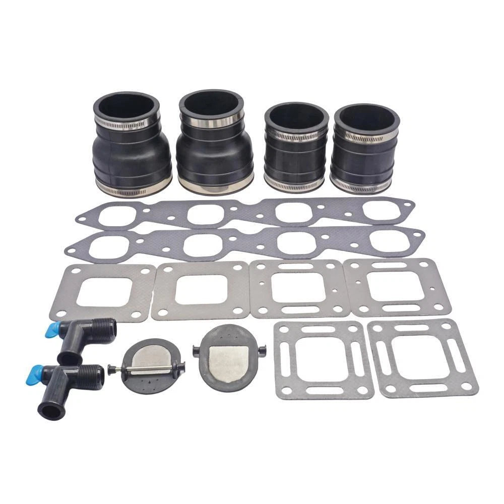 Exhaust Manifold Kit with Gasket 70981 & Drain Elbow 860233 for MerCruiser