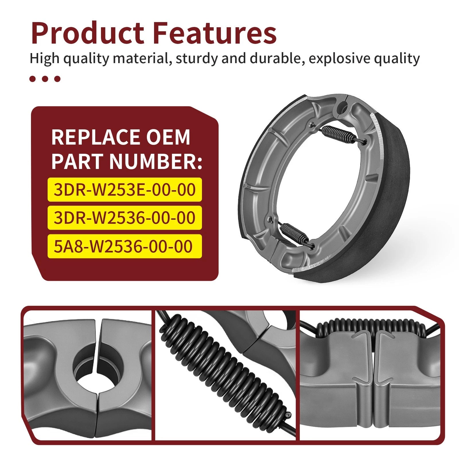 Rear Brake Shoes Kit for Yamaha Virago 700 750 XV700 XV750 (1984–1997)