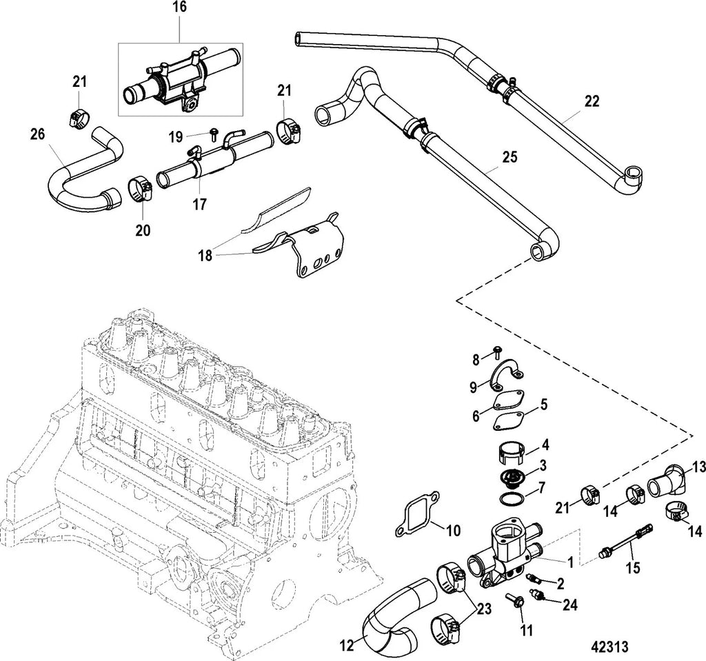 Set of 2 Gaskets for Mercruiser 3.0 Stern Drive Thermostat Housing (27-814680, 8146801)