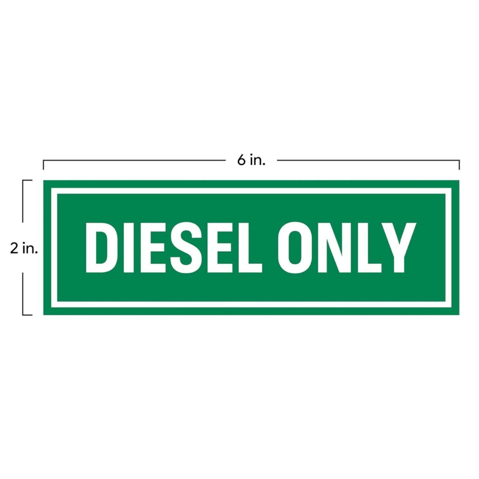Set of 4 Diesel Only Stickers for Boats Fuel Containers - High Visibility Decal