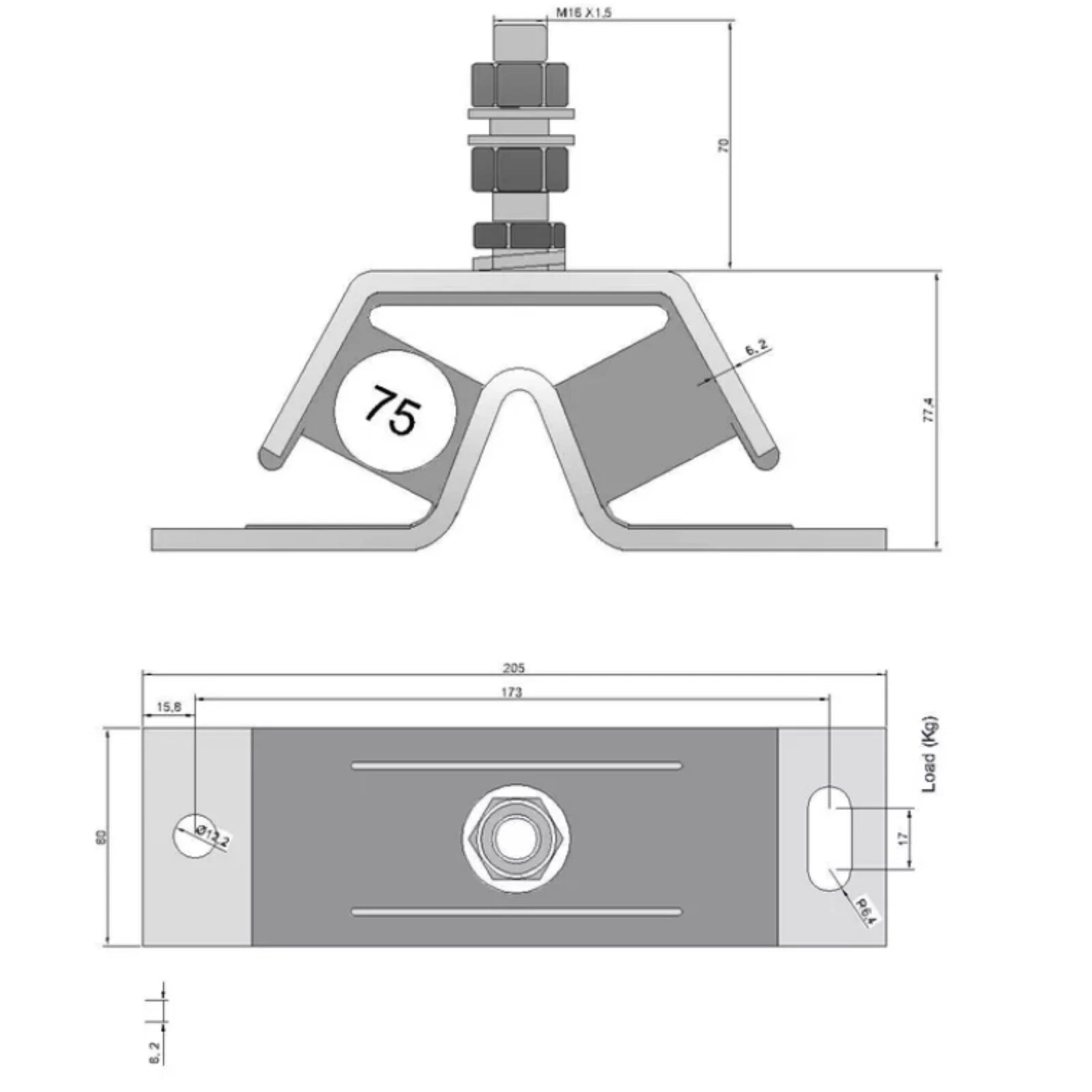 Engine Mount for Yanmar Marine Diesel (3YM30, 3GM30F, 128270-08341)