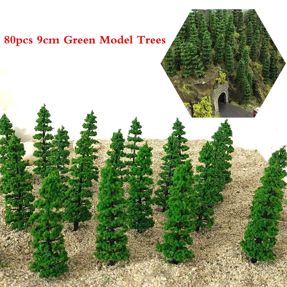 80pcs 9cm Model Trees for Train Railroad Landscape Layout