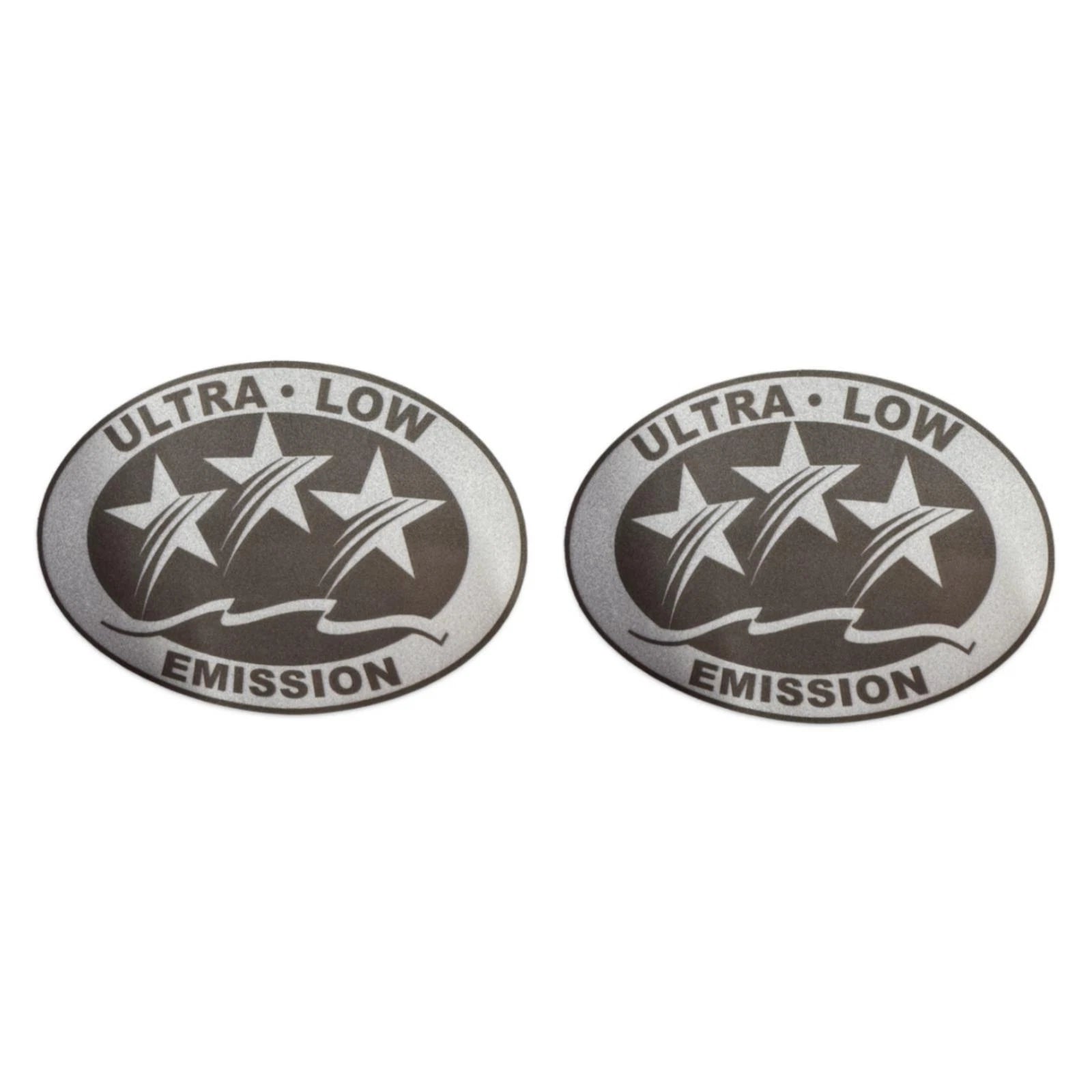 Set of 2 Ultra Low Emission CA DOT Graphic Stickers Light Gray 3.03"x2.24"