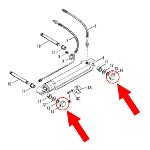 2X Trim Cylinder Ram End Cap for Mercury Marine Mercruiser (19-815951)
