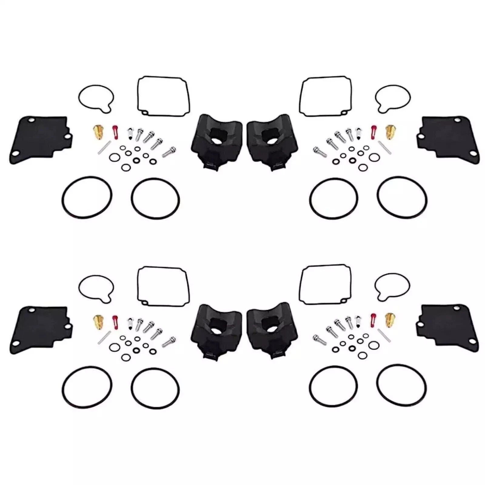 Set of 4 Carburetor Kits for Yamaha F75-100HP 4-Stroke (Fits 804346T, 67F-W0093-00)