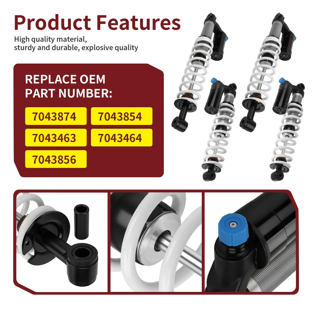 Set of 2 Rear & Front Shock Absorbers for Polaris Scrambler Sportsman (N/A) 7043464 7043463
