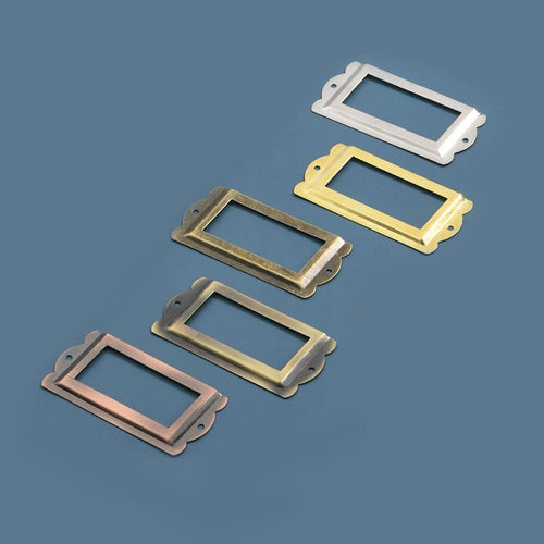 12pcs Zinc Alloy Drawer Tag Label Frames for Cabinet (Universal)