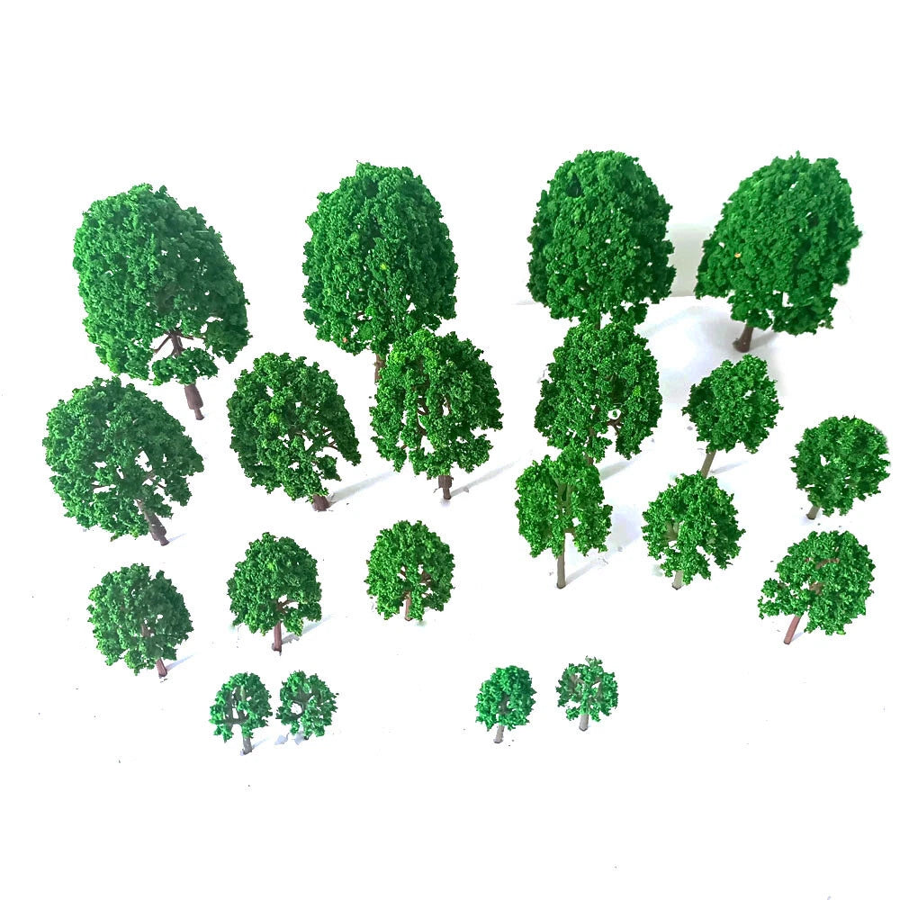 20pc Mixed Size Model Trees for Train Railroad Scenery (Scale)