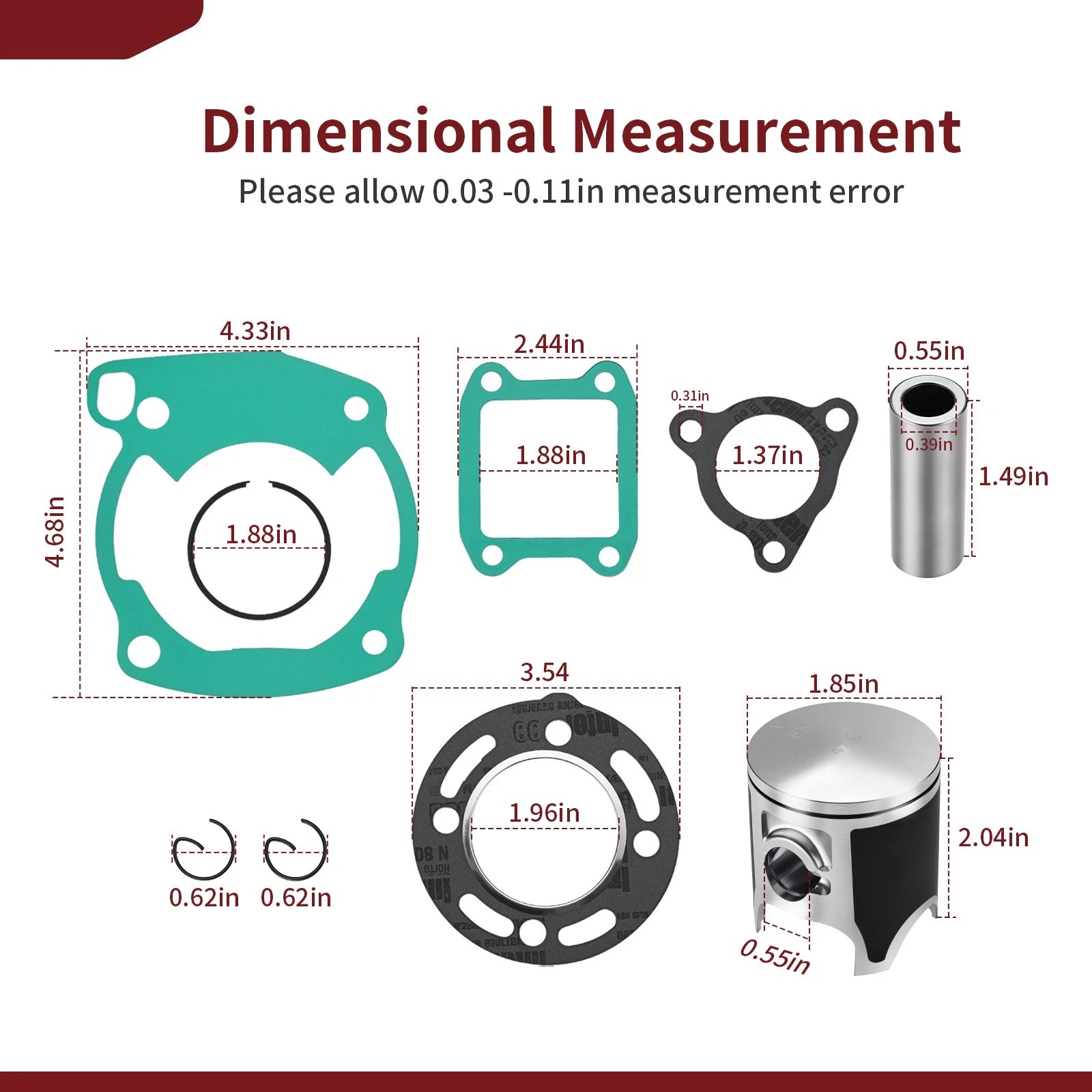 47mm Piston Kit & Gaskets Set for Honda CR80R (1986–1991)