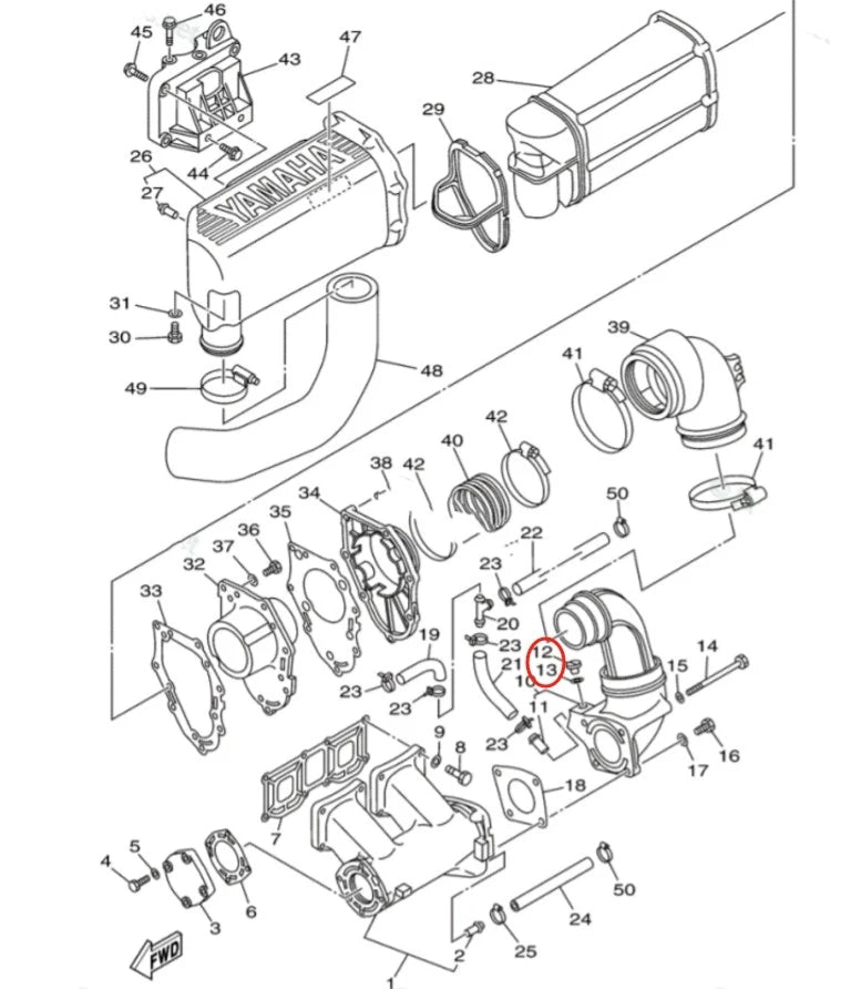 2X Drain Fill Plug Screw & Gasket for Yamaha Outboard (90340-08002, 90430-08020)