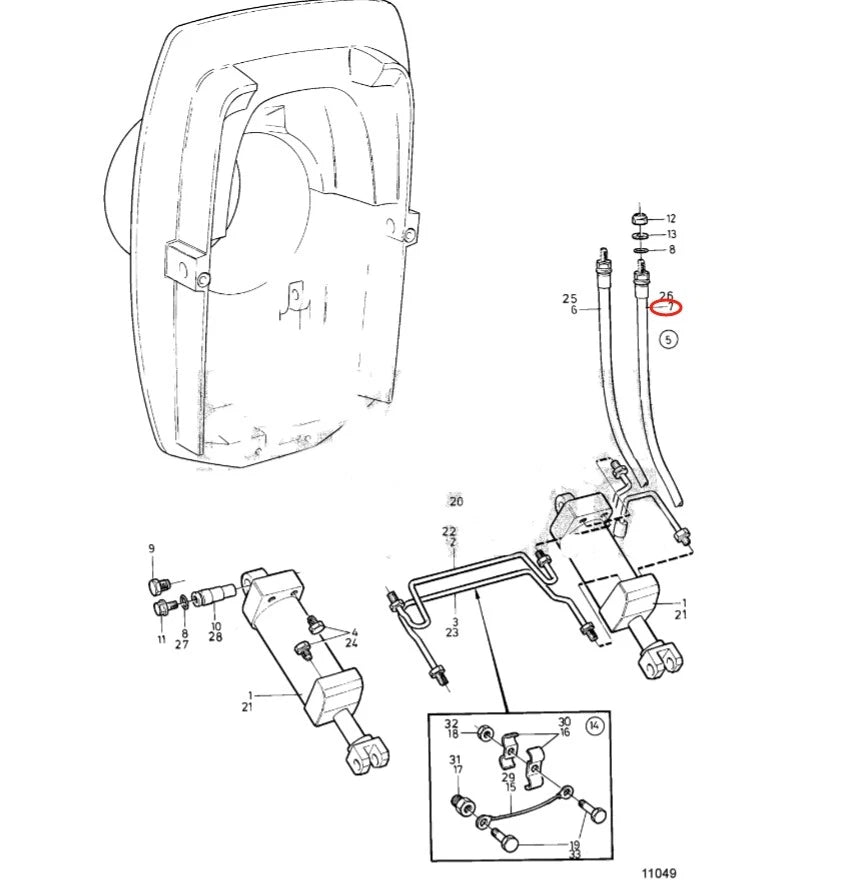 Hydraulic Hose 854711 for Volvo Penta AD41B AD31