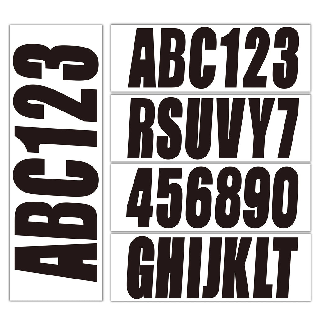 Set of 4 Custom Boat Registration Numbers Decal Stickers A-Z 0-9 3"