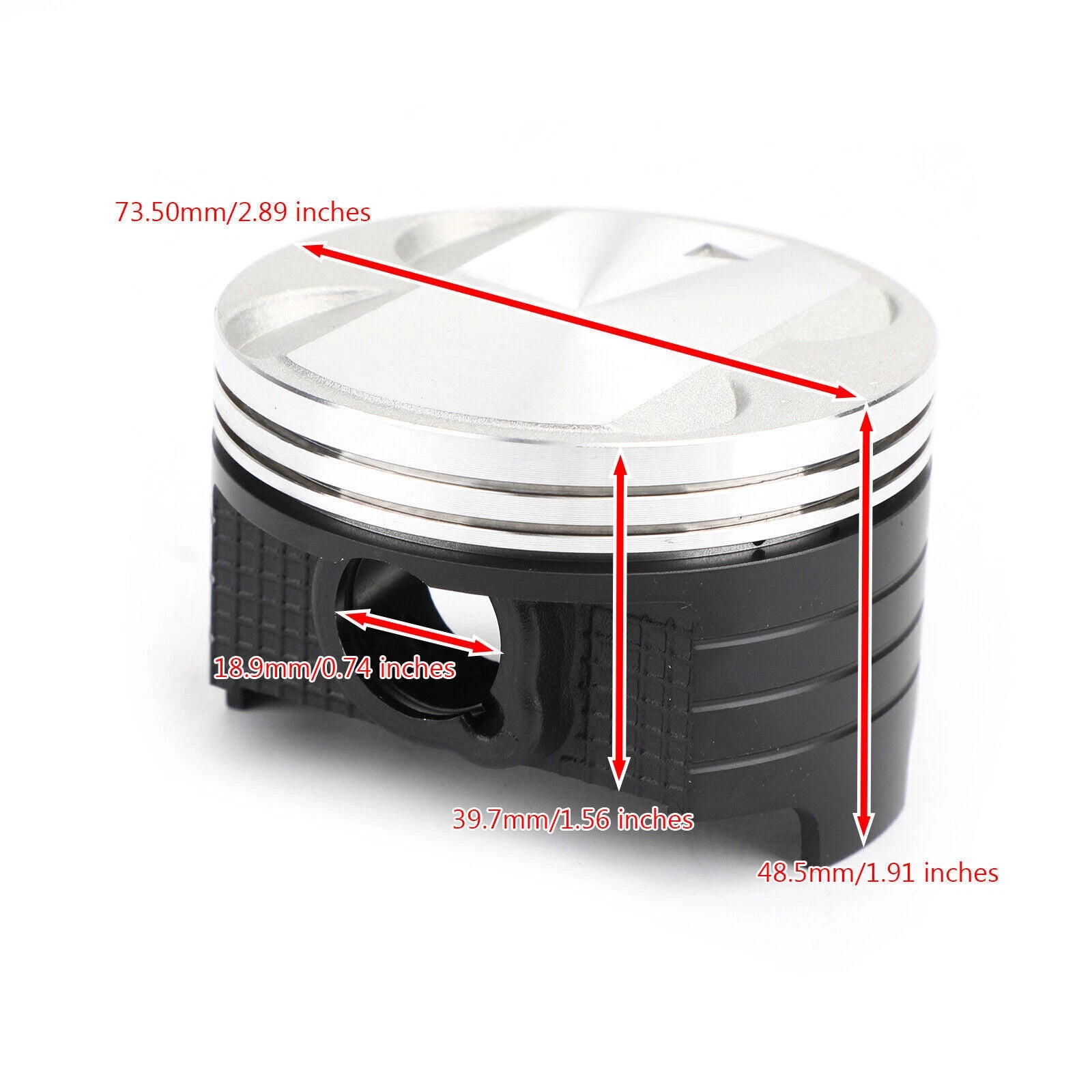 Piston Rings Pin Kit 73.50mm +0.50mm for Suzuki DR250R/S DRZ250 (1998–2007)