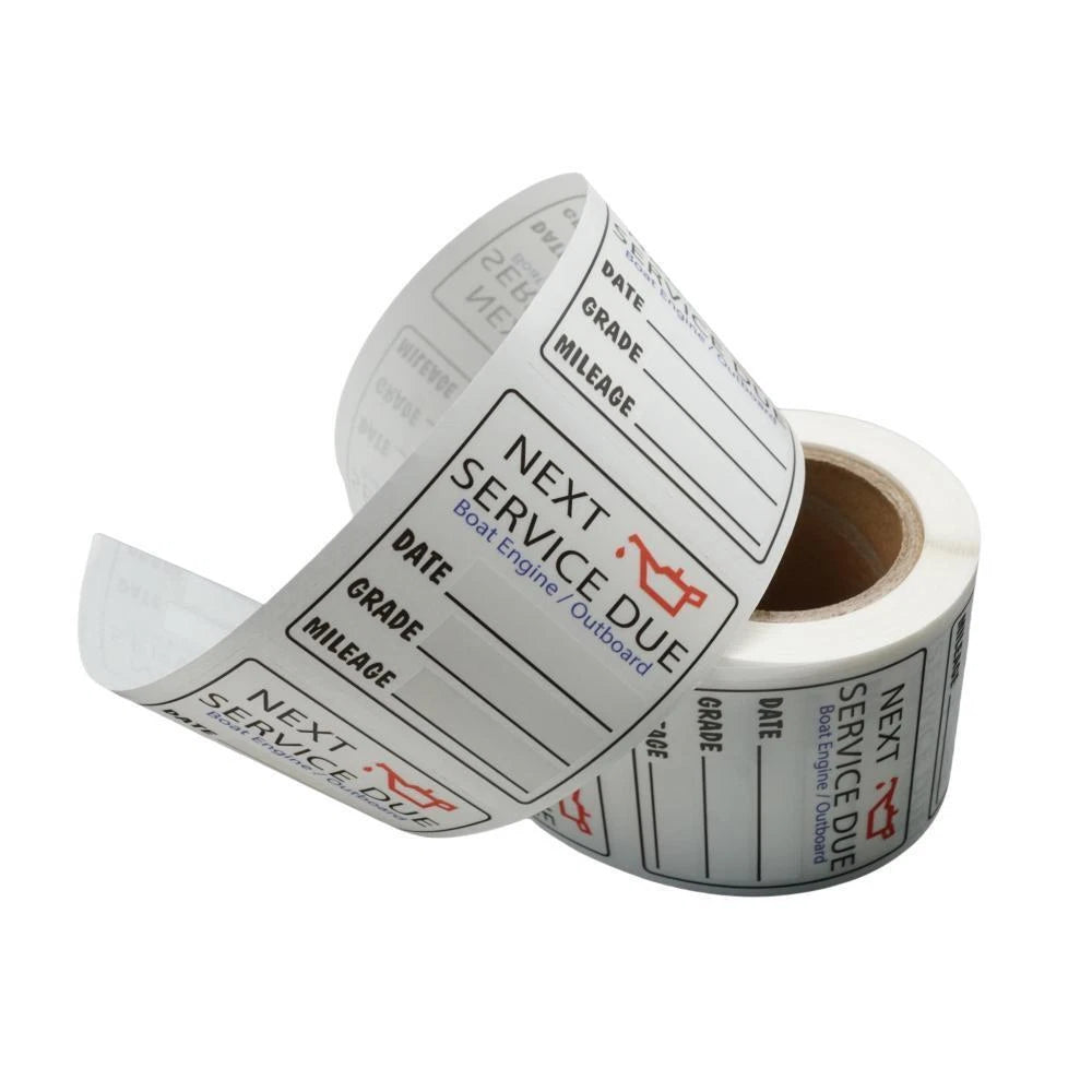 Change Sticker Next Service Due Reminder Label for Boat Engine (220 Sheets)