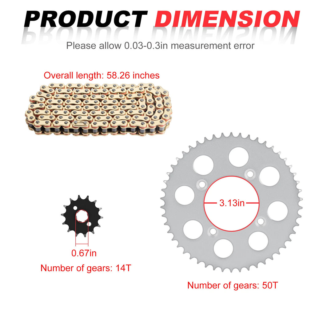 Sprocket Chain Set 14T/50T for Honda XR100R CRF100F (2004–2009) 428VM-X X-Ring