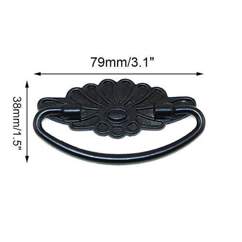 10X Black Vintage Door Pull Handle Knob Zinc Alloy for Cabinets