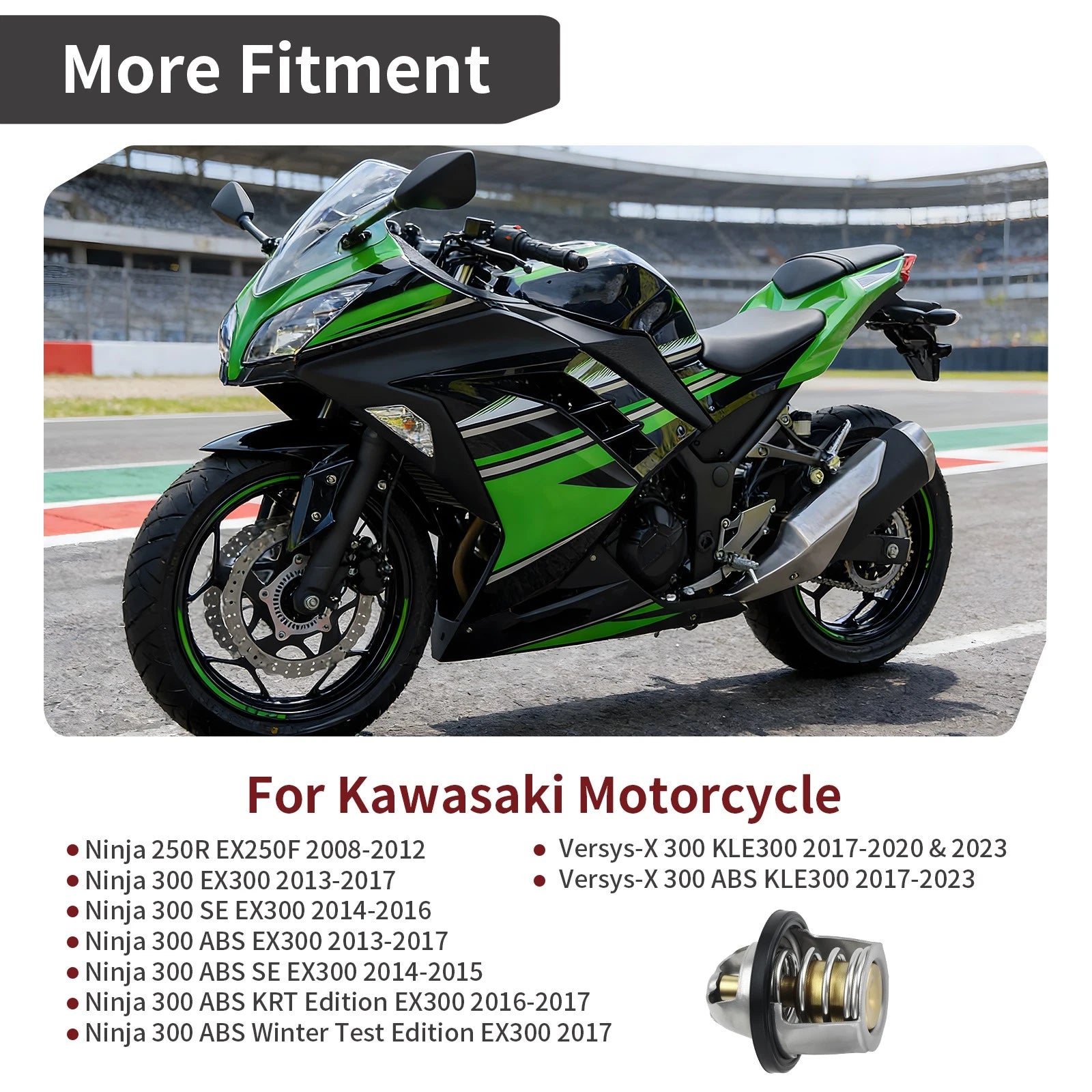 Thermostat w/ Gasket for Kawasaki Ninja 300 (2013–2017) 49054-1056