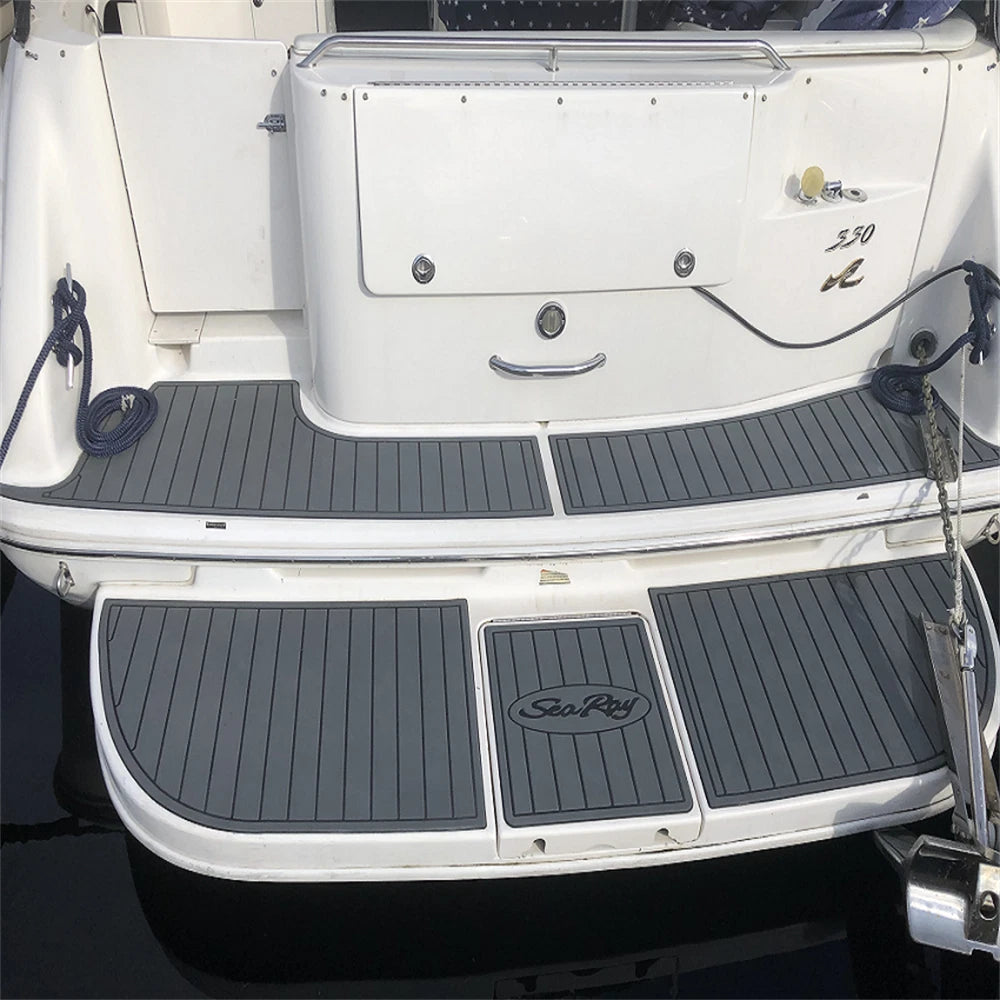 Swim Platform Pad for Sea Ray 250 SLX (2017) - EVA Foam Faux Teak Deck Flooring