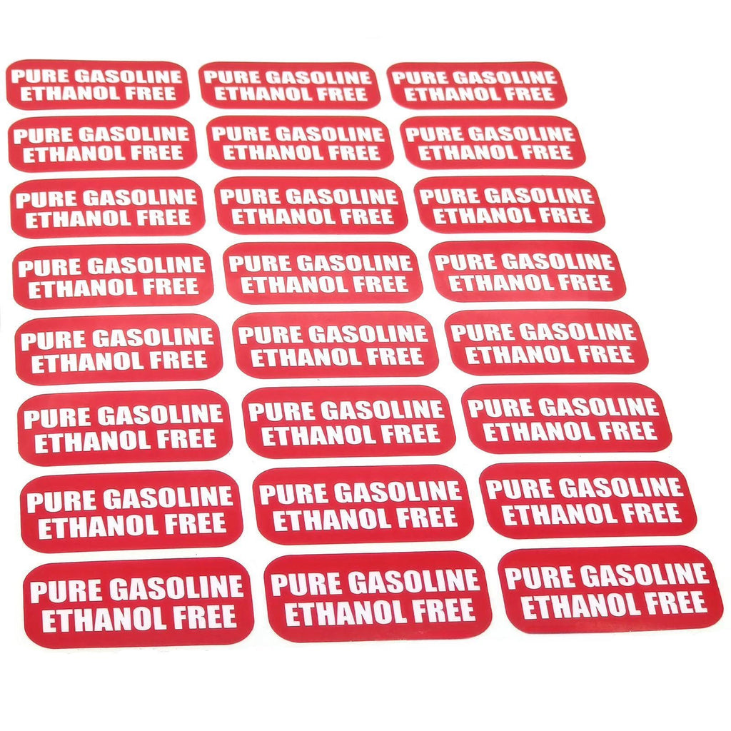 Set of 24 Durable Fuel Labels for Ethanol Free (1x2 inch)