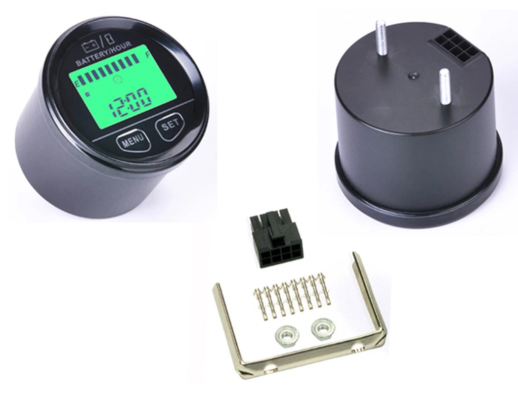 Hour Meter Gauge with Clock for Deluxe Round Backlit LCD