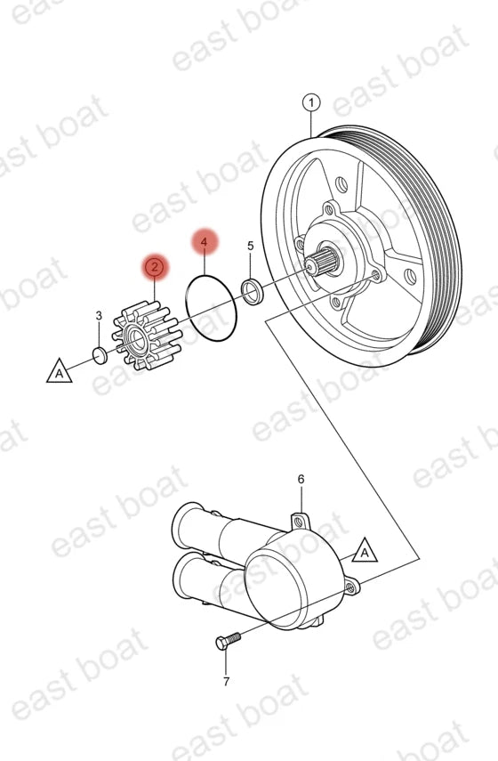 Water Pump Impeller Repair Kit for Volvo Penta 3.0 4.3 5.0 5.7 7.4 8.1 8.2 L (All Years)