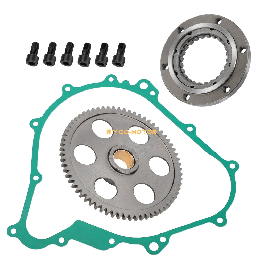 Starter Clutch One Way Gear Bearing Gasket Set for Yamaha Grizzly Kodiak 400 450 (2000–2018)