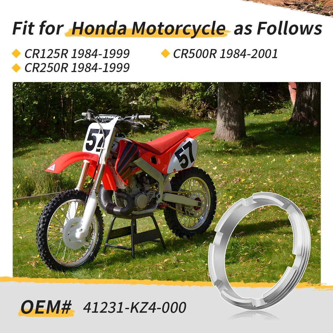 Rear Wheel Bearing Retainer for Honda CR125R (1984–1999) #41231-KZ4-000