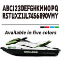 Set of 4 Custom Boat Registration Numbers Black Decal Stickers A-Z 0-9