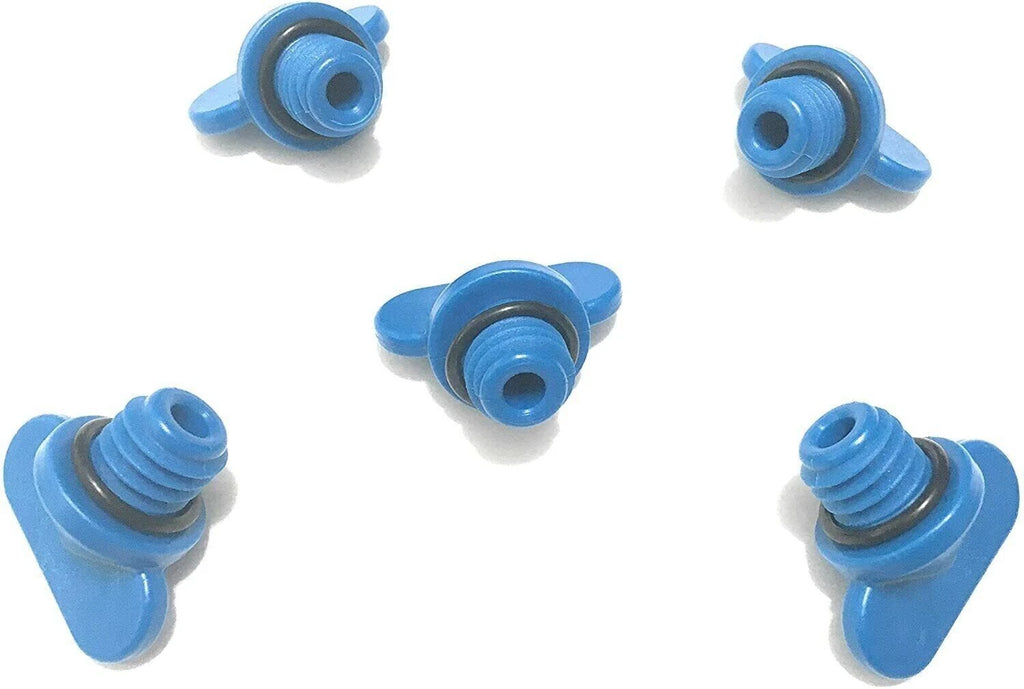Set of 5 Blue Plug Kit for Mercruiser Manifold Block Drain (8M2000874, 22-806608A1)