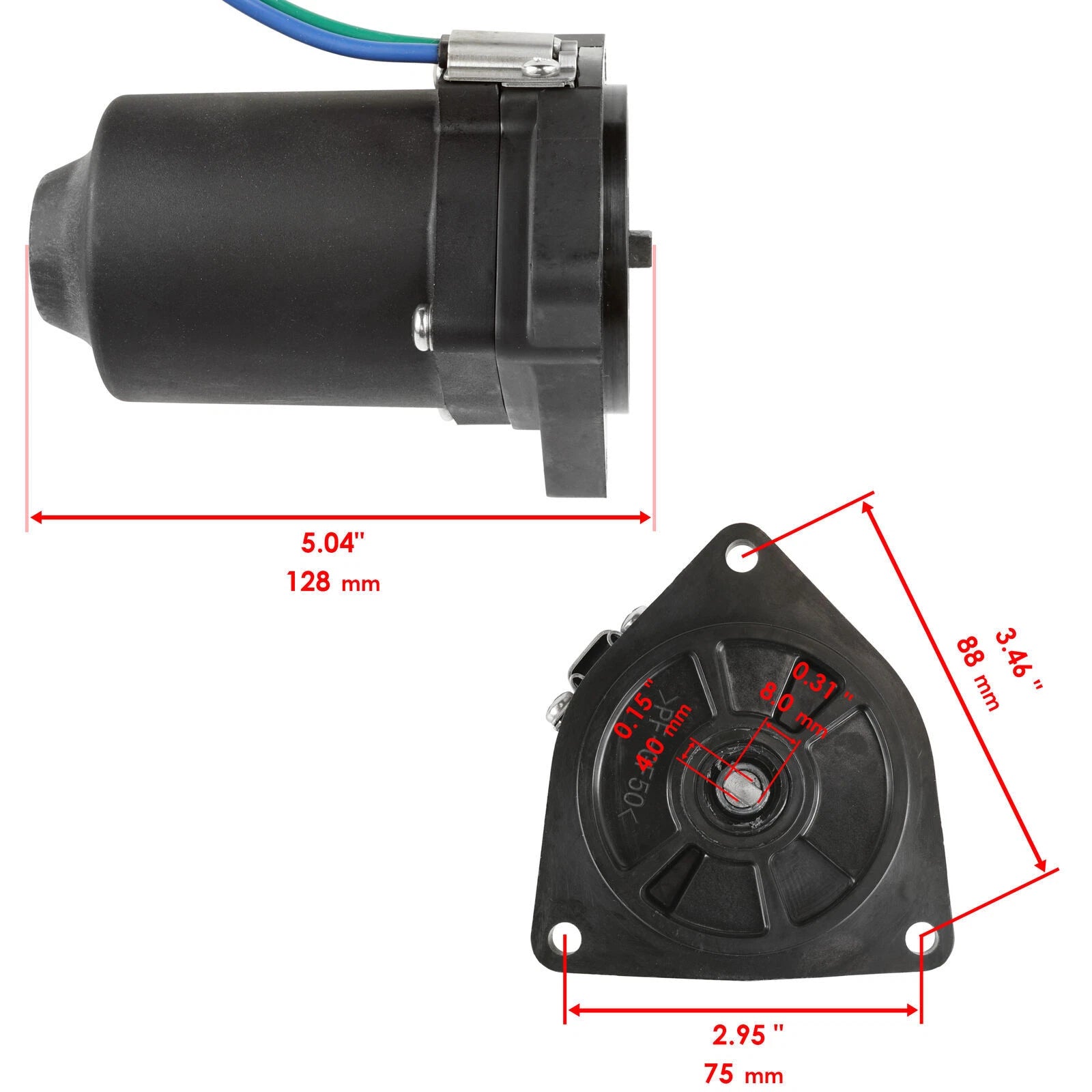 Power Trim Motor for Yamaha F150 150HP 4-Stroke (2010–2014) 63P-43880-10