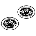 2X Outboard Graphic Sticker Decal for California DOT (3 Star)