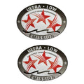 Set of 2 Outboard Graphic Red Stickers Decals for Johnson Tohatsu