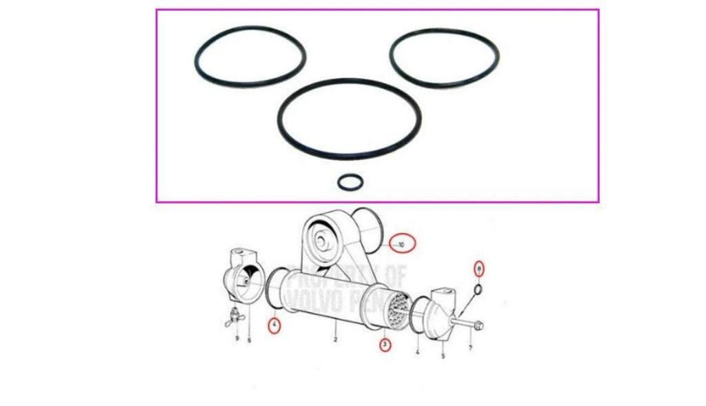 Oil Cooler Seal for Volvo Penta AQ120-AQ170 (1970–1990) 925092 925255 925983