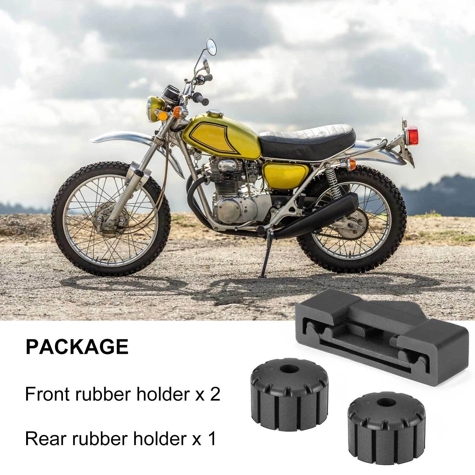 Front & Rear Fuel Tank Rubber Holder Kit for Honda CB350K SL350 (1968–1973) 17613-286-000